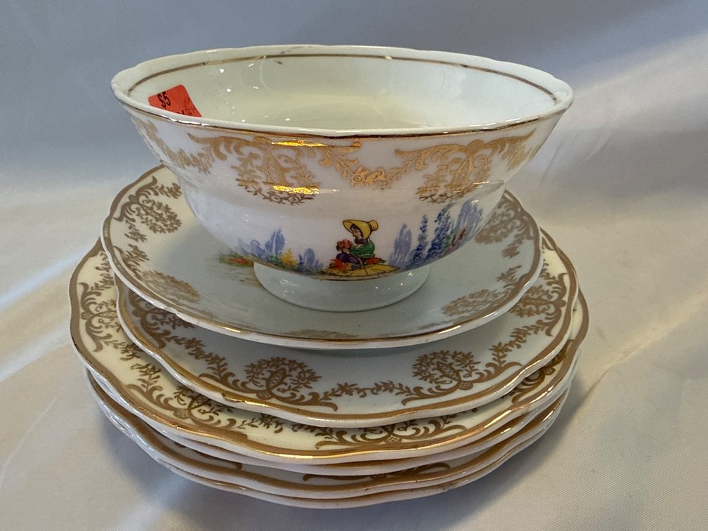 Bowl, Plates, & Saucers