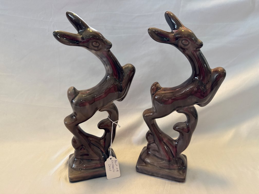 Pair of Ceramic Deer 13” Tall