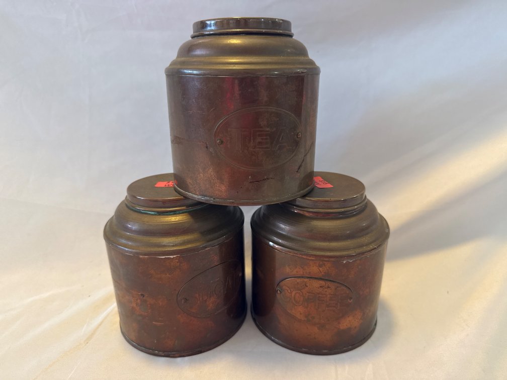 Metal Coffee, Tea, and Sugar Containers