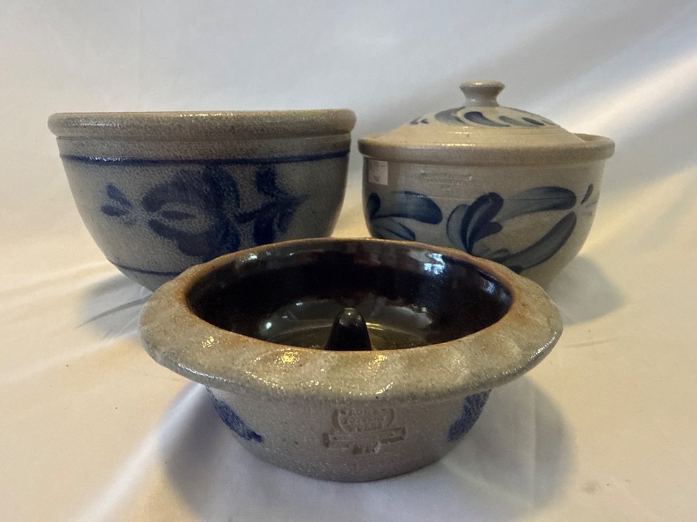 Stoneware Apple Baker, Bowl, and Jar