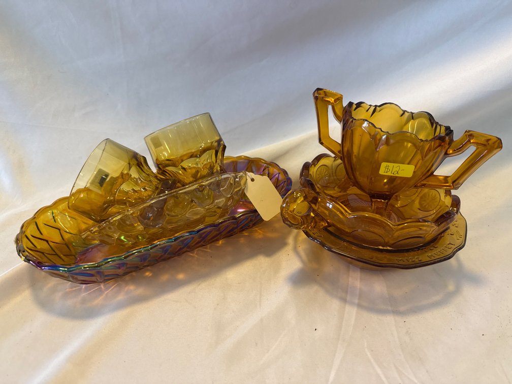 Amber Colored Glass Nut Dish, Cereal Bowl, Glass & More