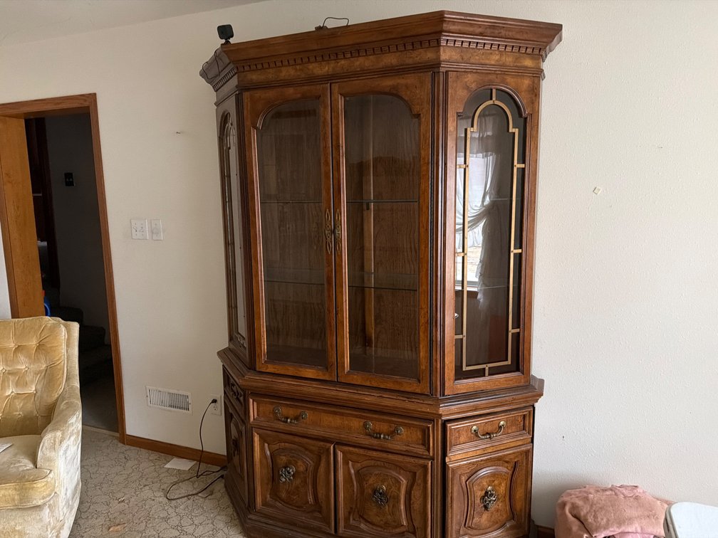 Large Hutch-Glass Doors, Drawer and Cupboards on Bottom
