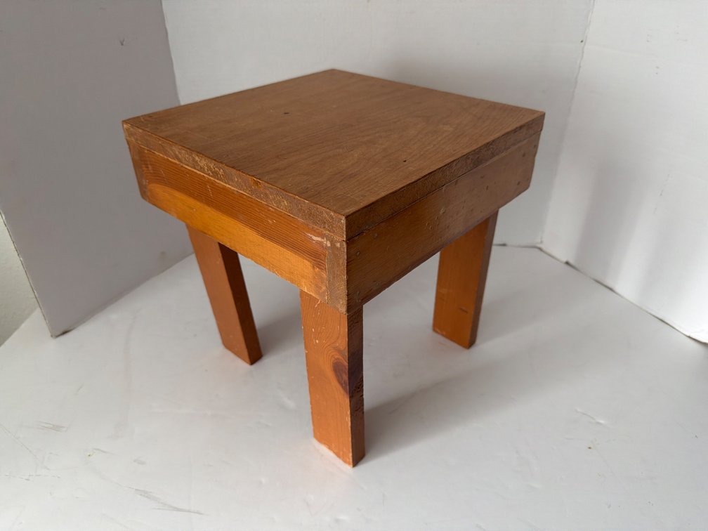 Small Wood Stool-12” High