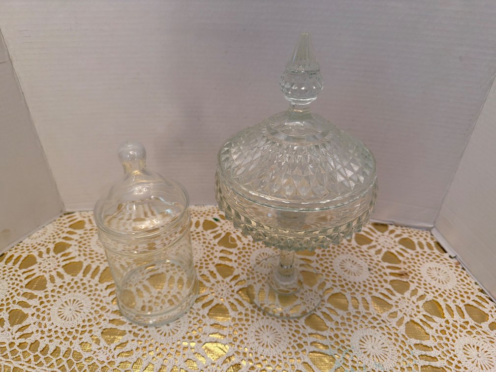 Glass Jar and Candy Dish