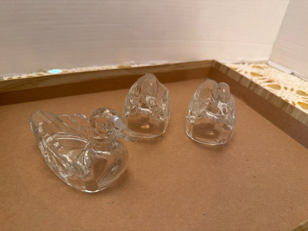 (3) Glass Ducks