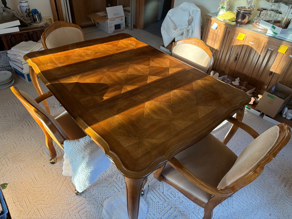 Dining Table with 4 Chairs-On Wheels, Table Protectors