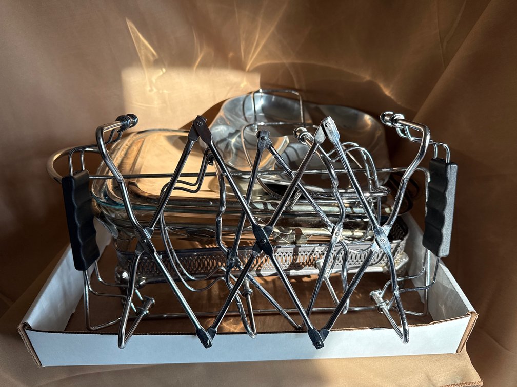 Chaffing Dish and Assorted Serving Pieces