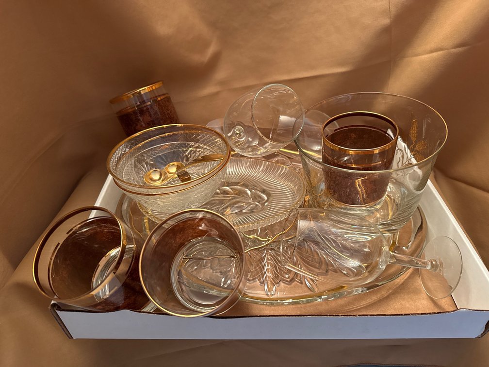 Glass Serving Trays, Bowls, Wine Glasses, Tumblers, and More