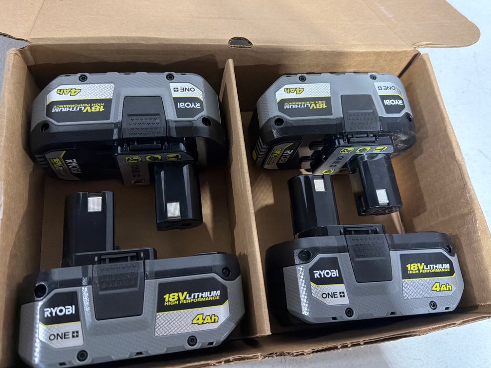 Ryobi Set of 4 18V Lithium Batteries-4ah
