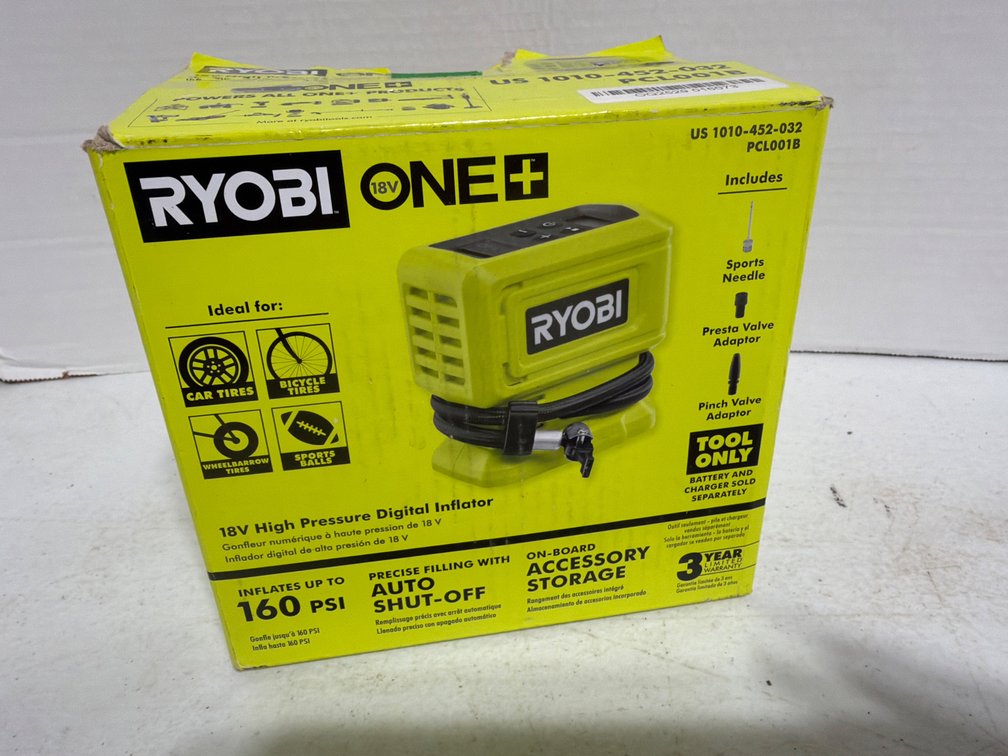 Ryobi 18 V High Pressure Digital Inflator-New, Tool Only