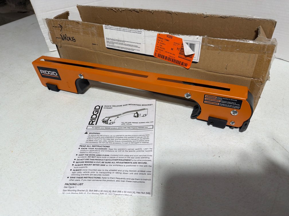 Rigid Saw Mounting Bracket-New
