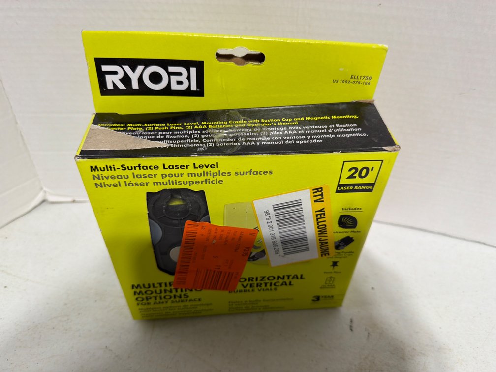 20’ Ryobi Laser Range Level-New