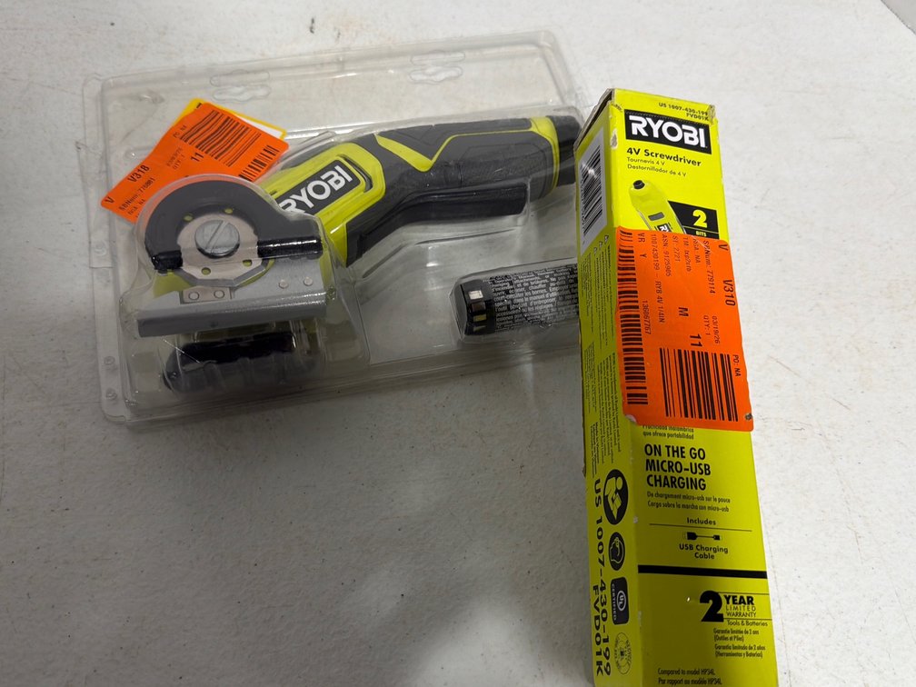 Ryobi Scissors, 4V Screwdriver, New