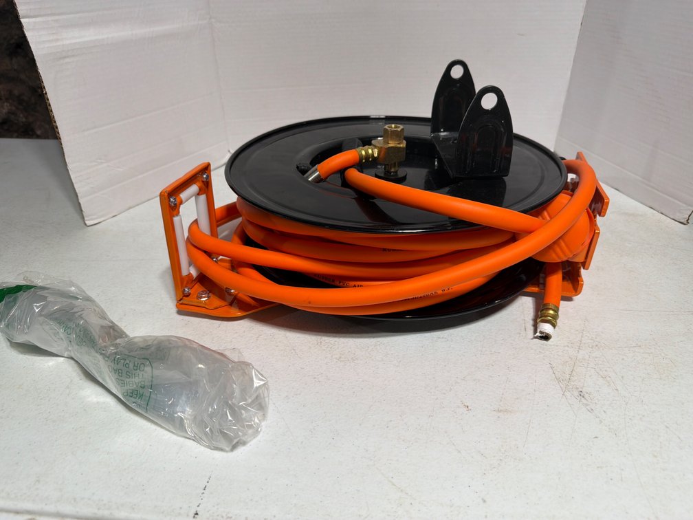 Rubber Air Hose, Reel and Hardware-New, No Box
