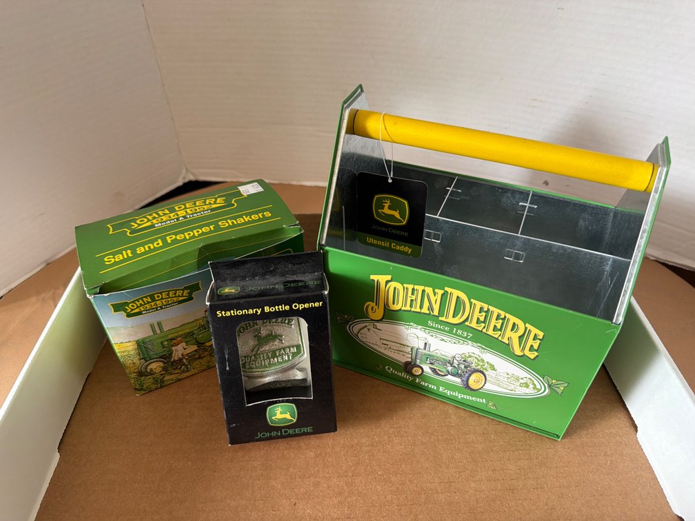 John Deere Tin Tray, Shakers and Opener