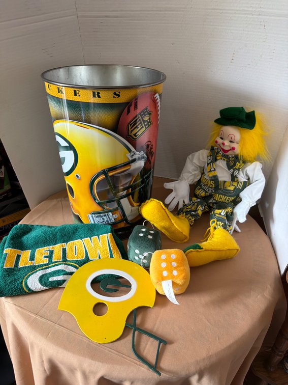 Packer - Tin Garbage Bin, Clown, Metal Helmet