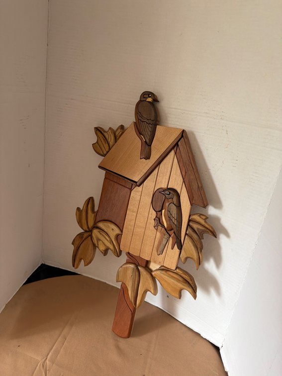 Wood Wall Hanging-Titled Blue Birds