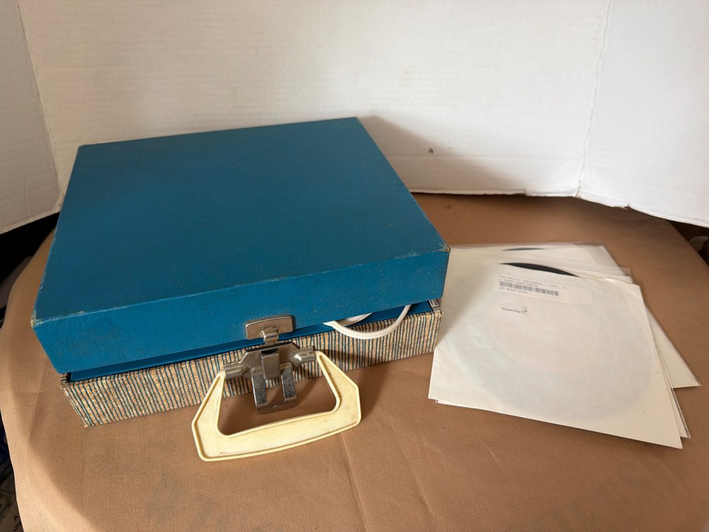 Vintage 45 Record Player, Records