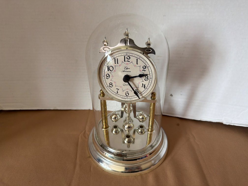 Elgin Glass Dome Anniversary Clock
