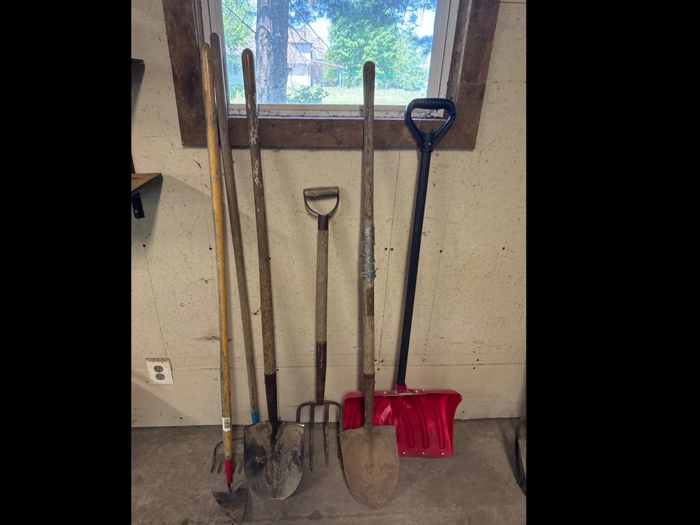 Shovels, Hoe, Rake, & Pitchfork