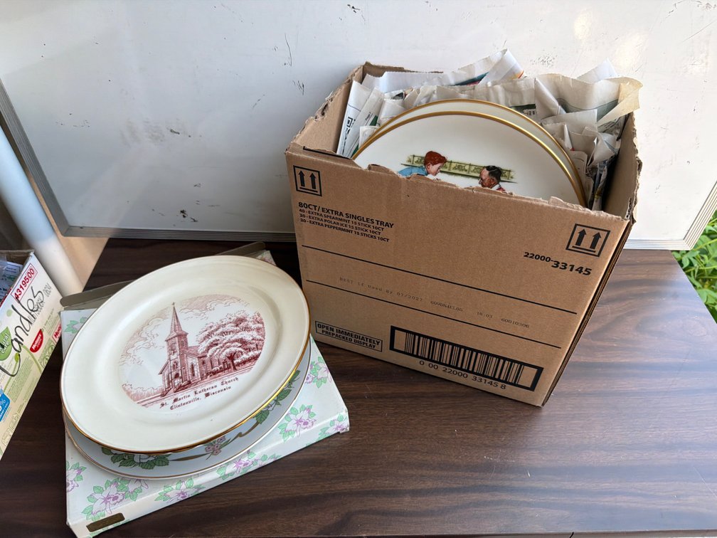 Various Collector Plates, Church, Norman Rockwell