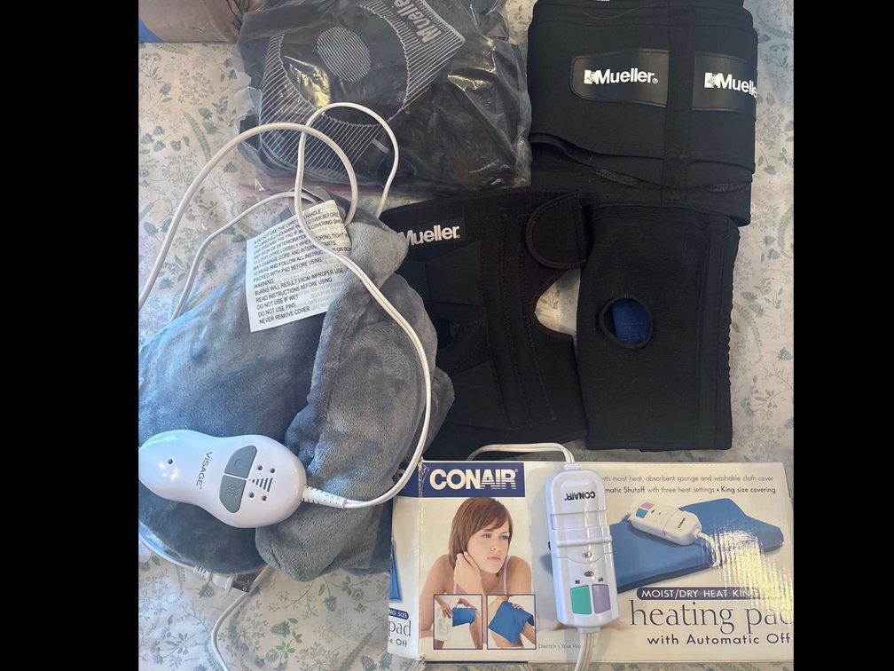 Heating Pad, Various Braces-Knee, Back, Wrist