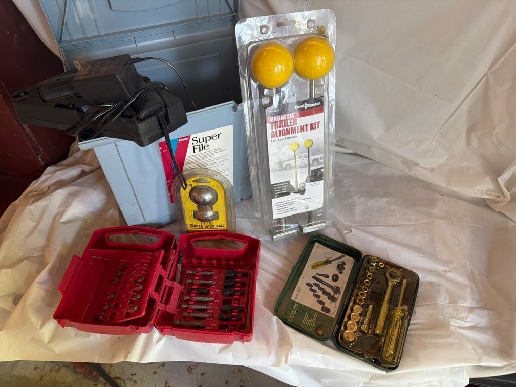 File Box with Ball Hitch, Tools, Trailer Kit