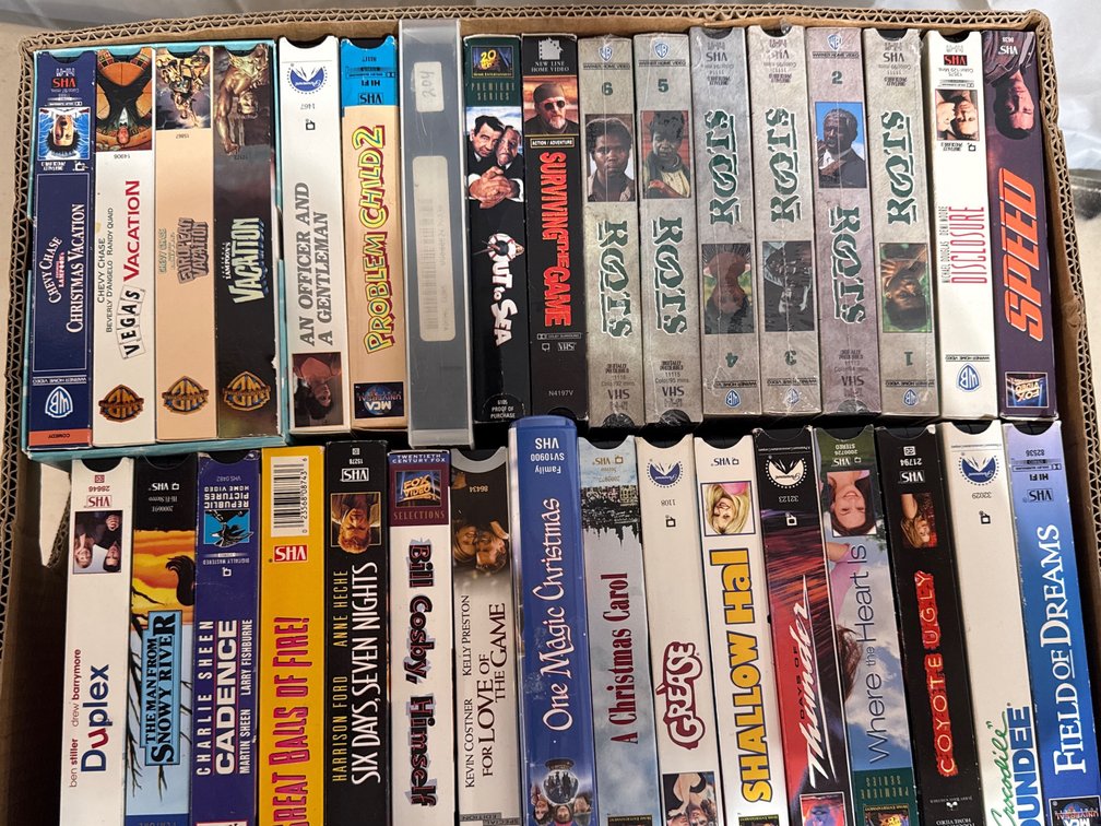 Box of VHS Movies