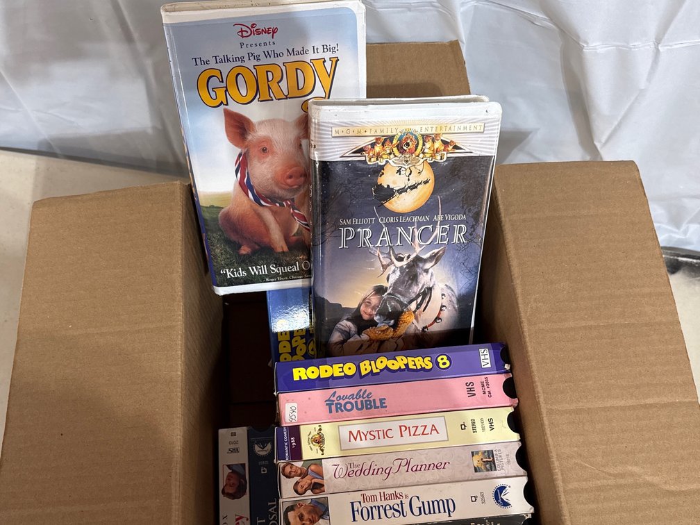 Box of VHS Movies