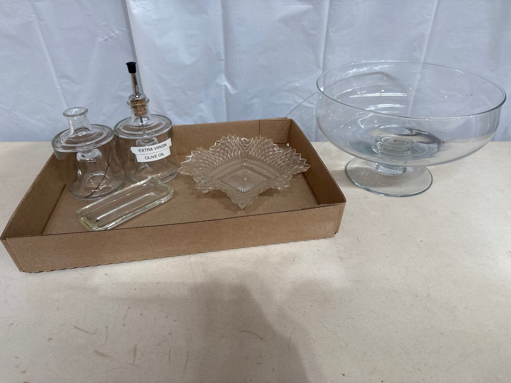 Footed Dessert Bowl and Glassware