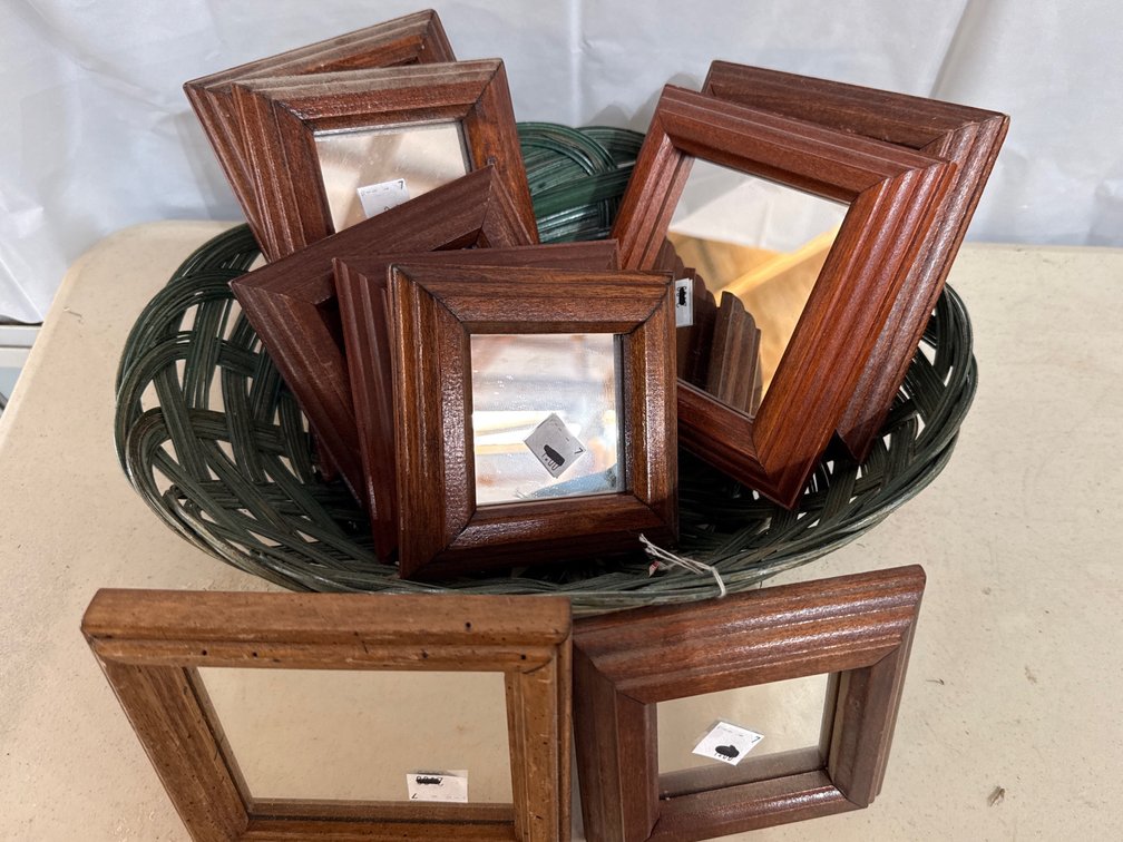 Assorted Size of Mirrors in Basket