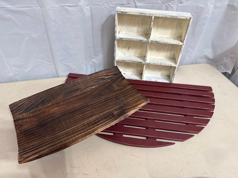 Miscellaneous Decor-Wood Shelf, Wood Bowl