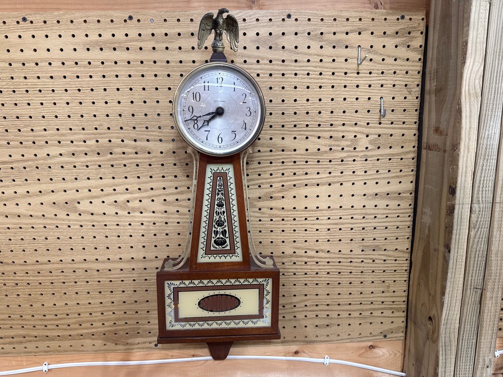 Seth Thomas Brookfield Banjo Wall Clock Featuring a Brass Eagle