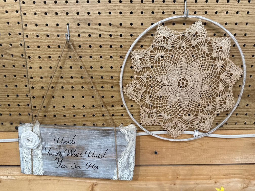 Lace Wall Hanging, Wood Wall Plaque