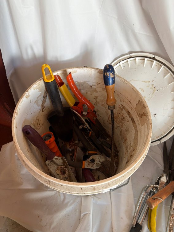 Pail with Lawn and Garden Tools