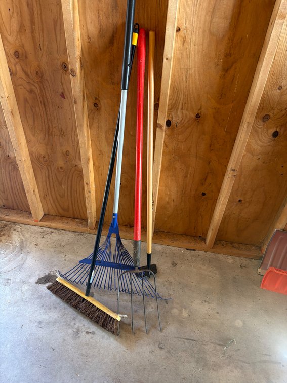 Rake, Hoe, Broom, Pitch Fork