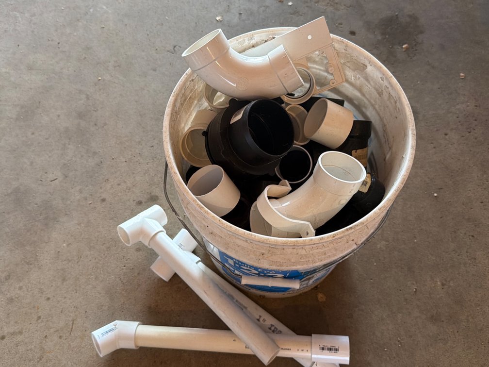 Pail of PVC Pieces