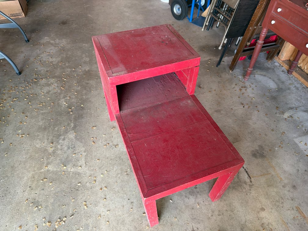Red Wood Table-25” X 32” X 17.5”