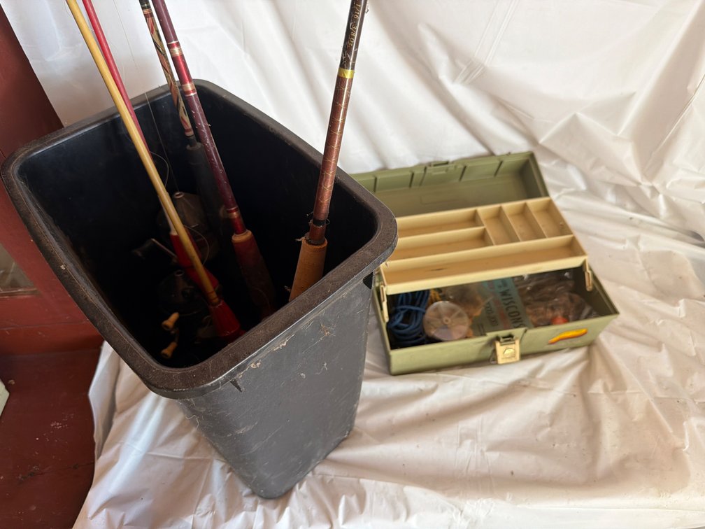 Fishing Poles, Tackle Box, & Some Tackle
