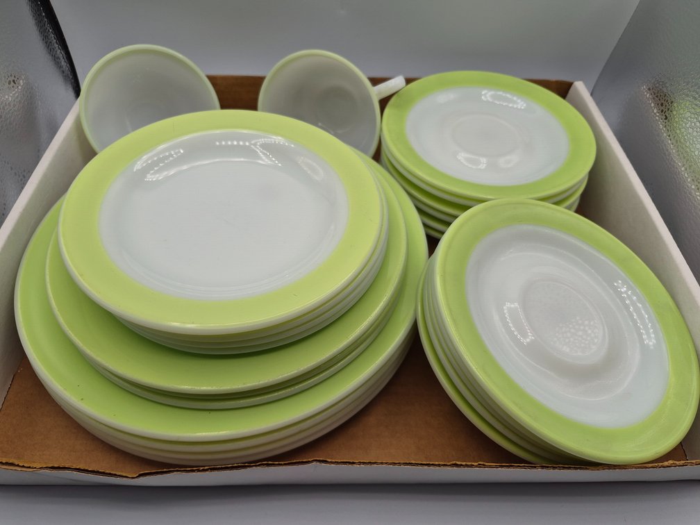 Pyrex Lime Green Band Dinnerware