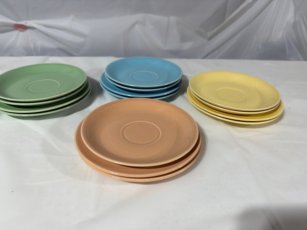 Camwood Ivory Universal Cambridge 6.5” Plates, Saucers