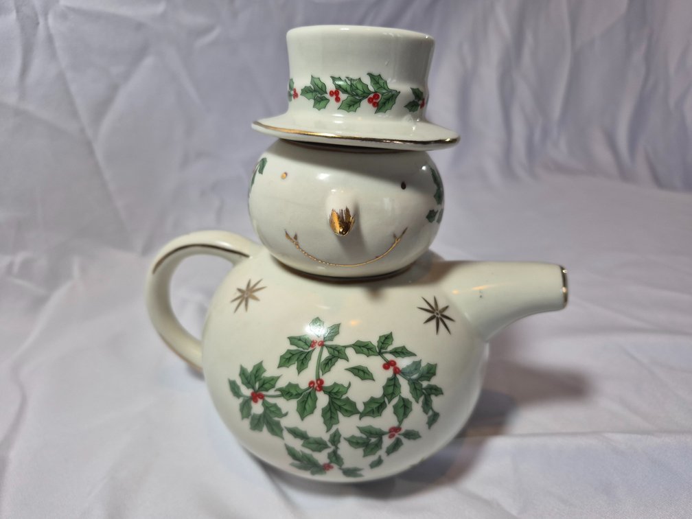 3 Piece Snowman Teapot