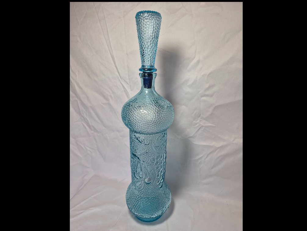 Italian Empoli Glass Genie Decanter 20.5" w/Stopper