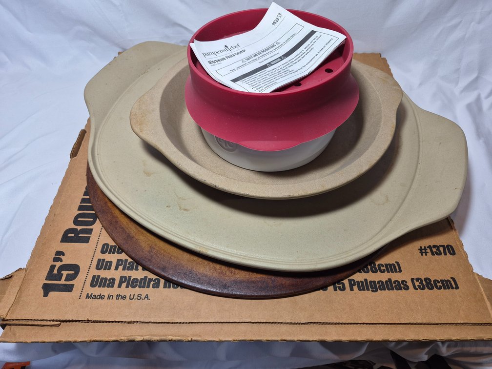 Pampered Chef & Rada Cutlery Baking Stones & Microwave Pasta Cooker