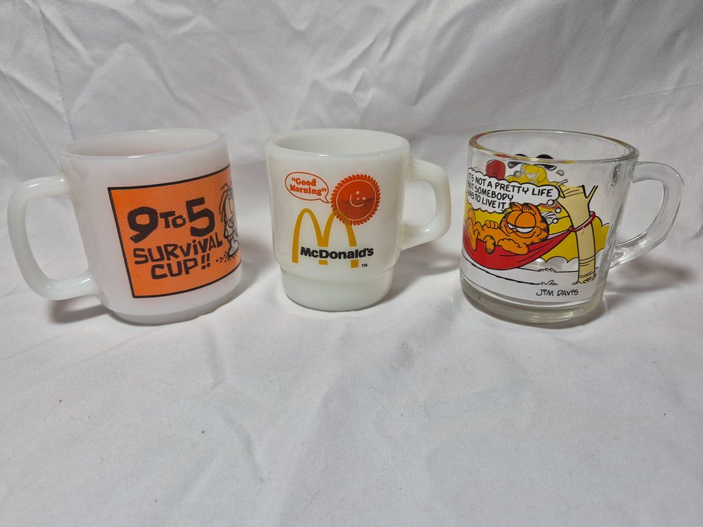 Garfield, McDonalds, & Survival Mugs