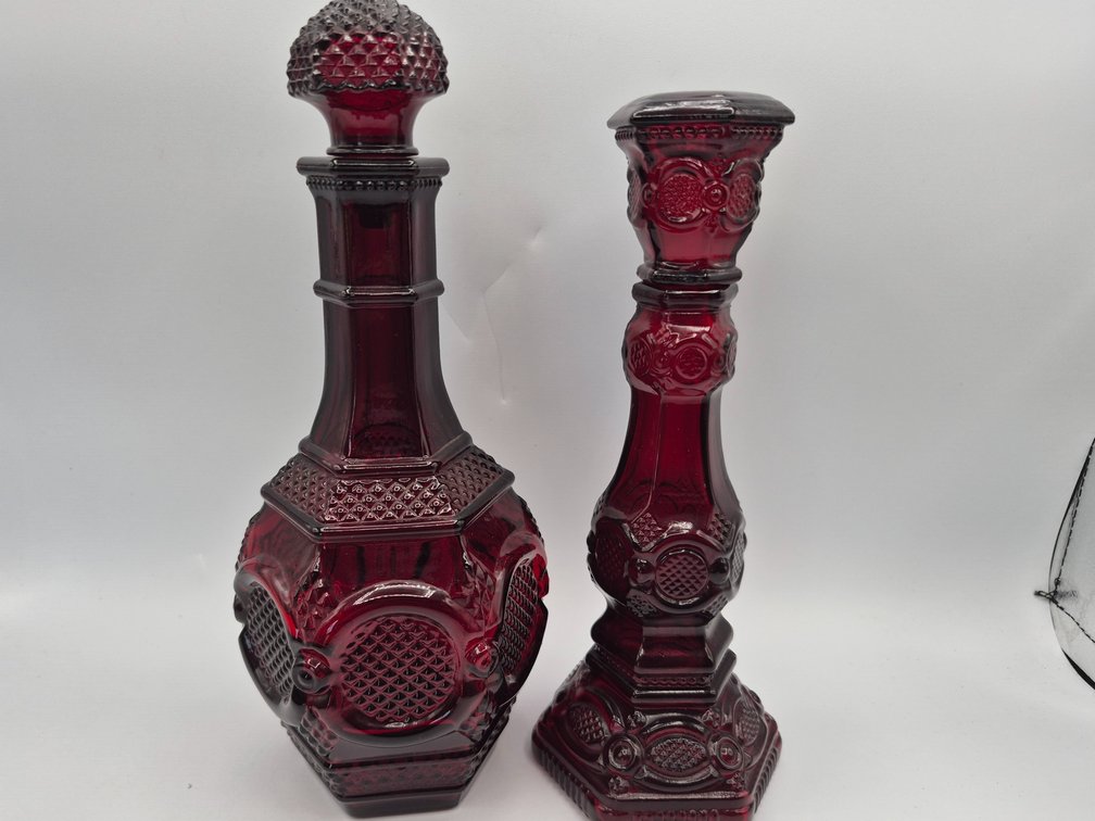 Avon Cape Cod Candlestick & Wine Decanter