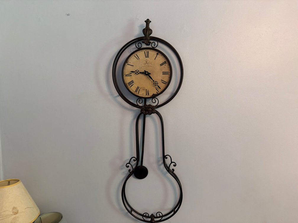 38” Tall Metal Wall Pendulum Clock