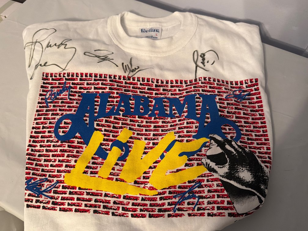 Large White Signed Alabama T-Shirt