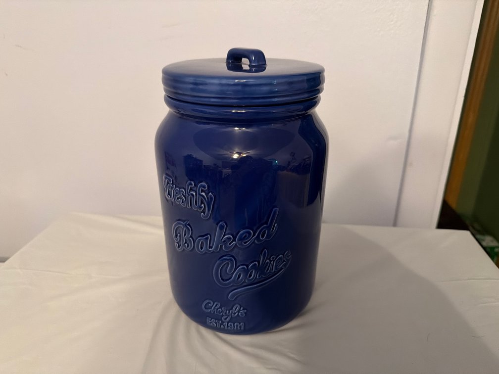 Cheryls Blue Cookie Jar-10” Tall