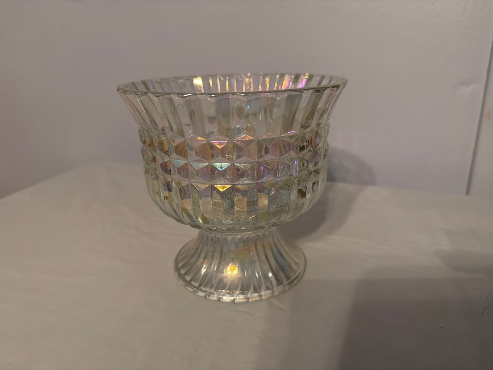 Decorative Footed Glass Bowl